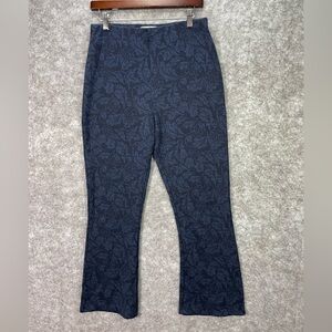 Urban Outfitters Pants Womens Large Blue Jacquard Floral Flare Stretch Casual